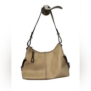 Liz Claiborne faux leather beige shoulder bag